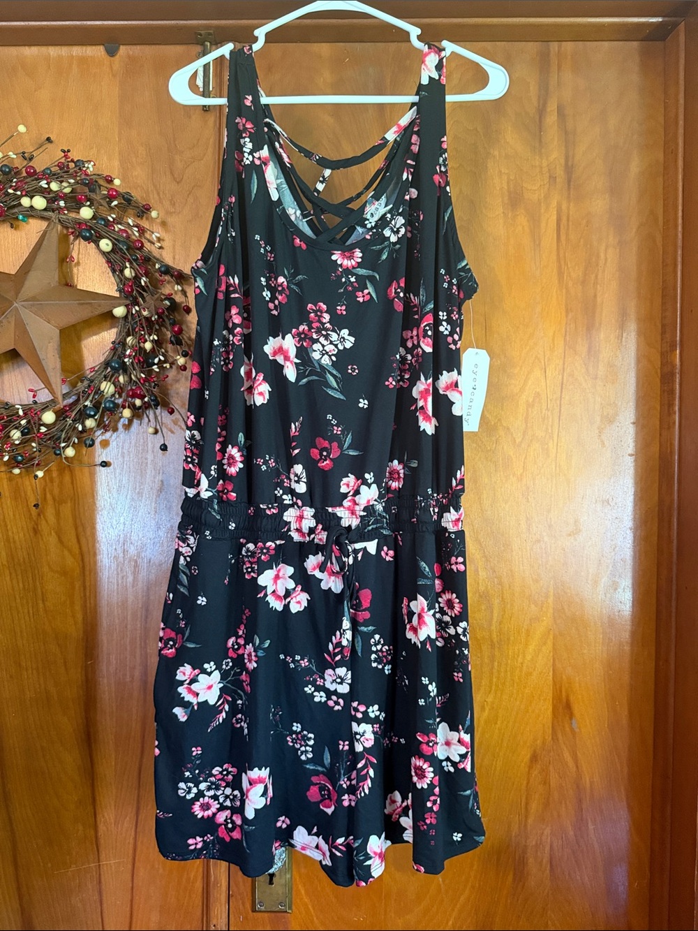 eye candy Black Floral Strappy Romper